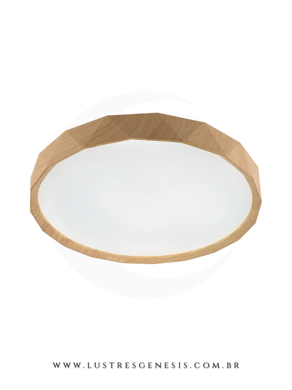 Lustre plafon moderno Octo redondo tabaco com LED, ideal para quartos, sala de estar, hall de entrada, escrit&oacute;rio e sala de jantar.